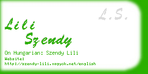 lili szendy business card